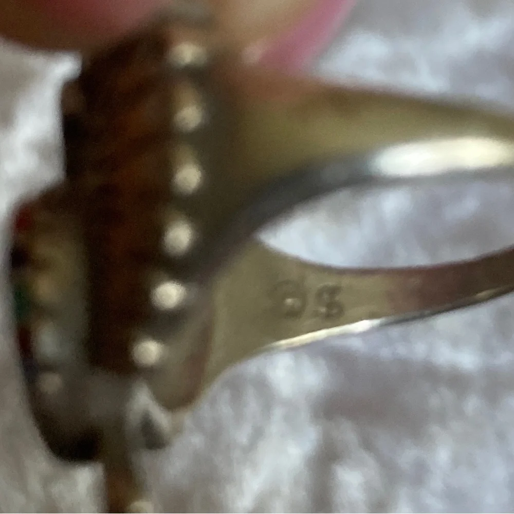 ☘️Rare Vintage Navajo Sterling Inlayed Eagle Ring - Picture 5 of 6